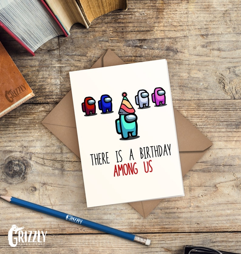 Among Us Birthday Card Printable Digital Download Gift Etsy Among Us 