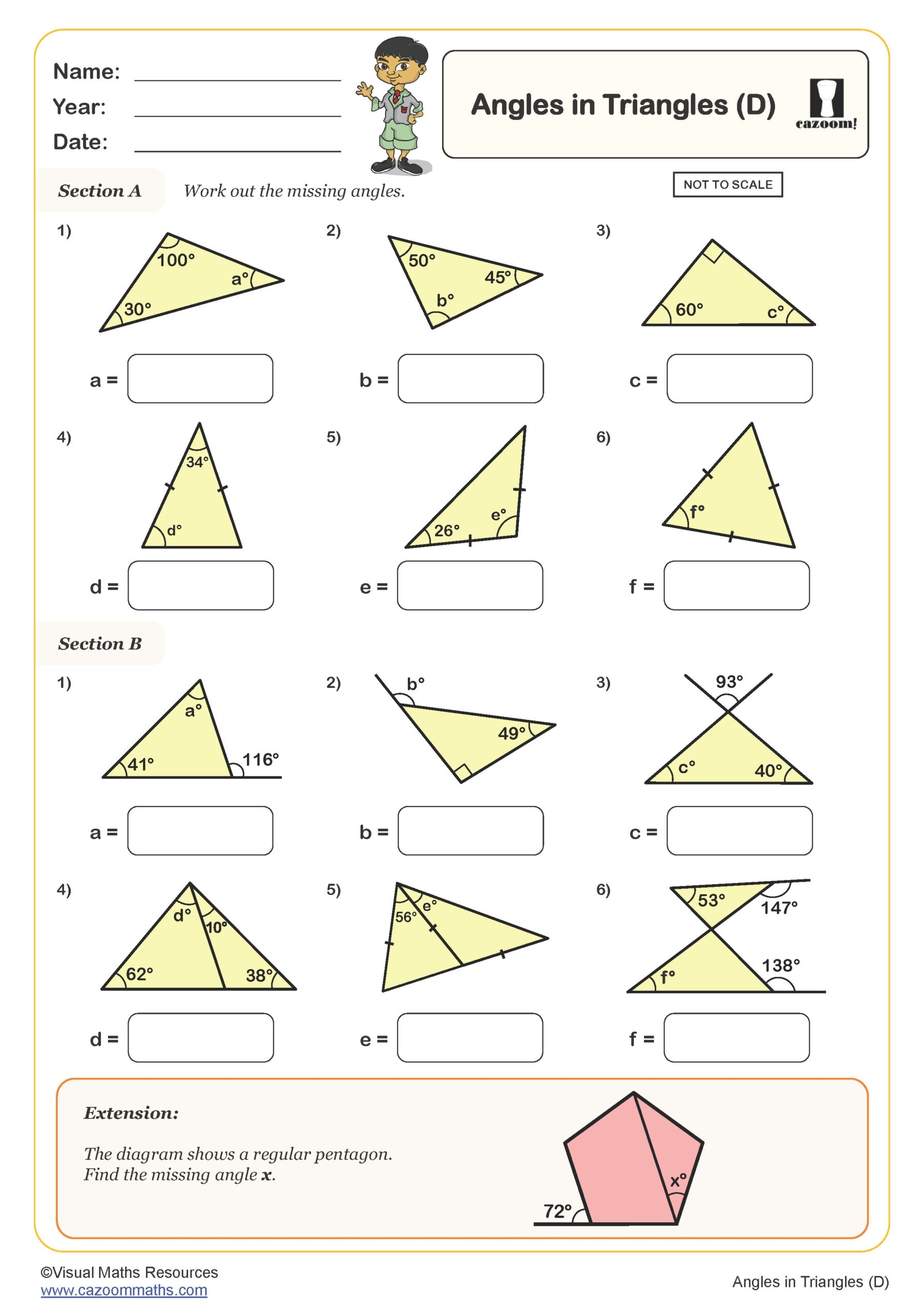 angles worksheet