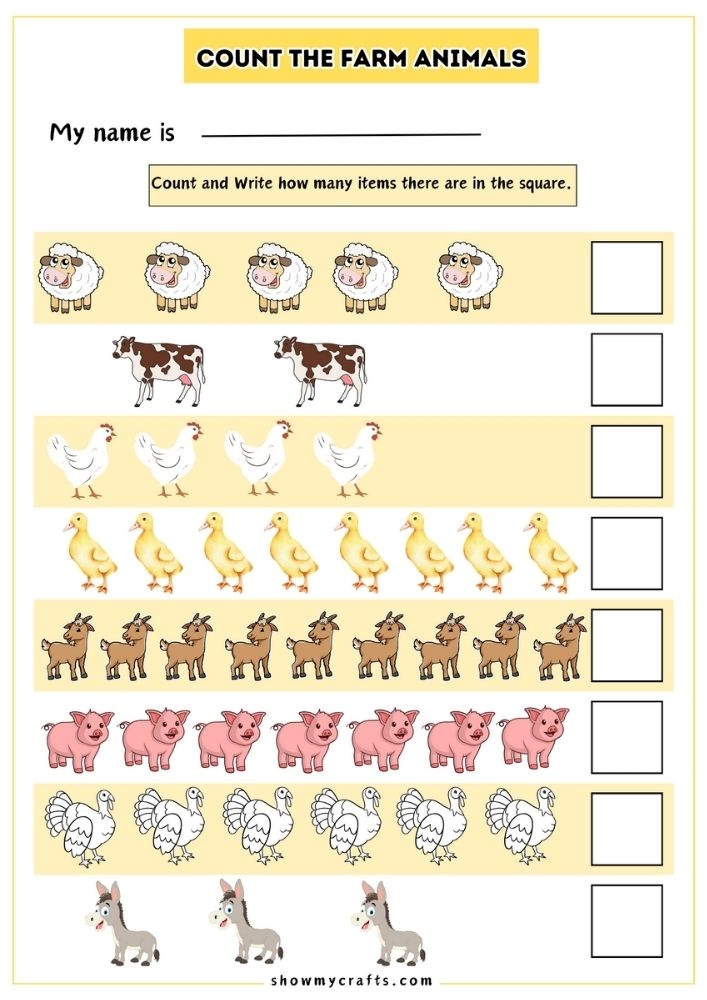 printable animals worksheet