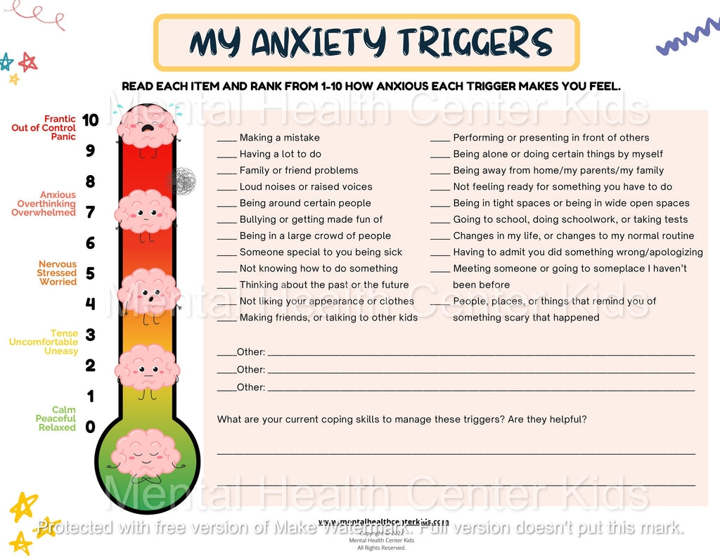 anxiety worksheet