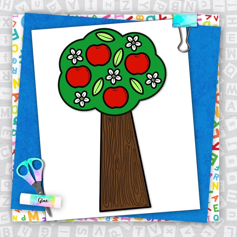 Apple Tree Craft Kids Printable Craft Template Fall Activity 