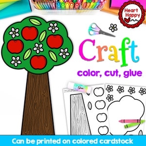 Apple Tree Craft Kids Printable Craft Template Fall Activity 