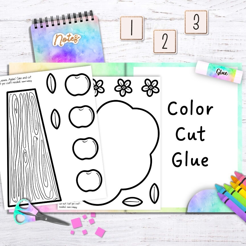 Apple Tree Craft Kids Printable Craft Template Fall Activity