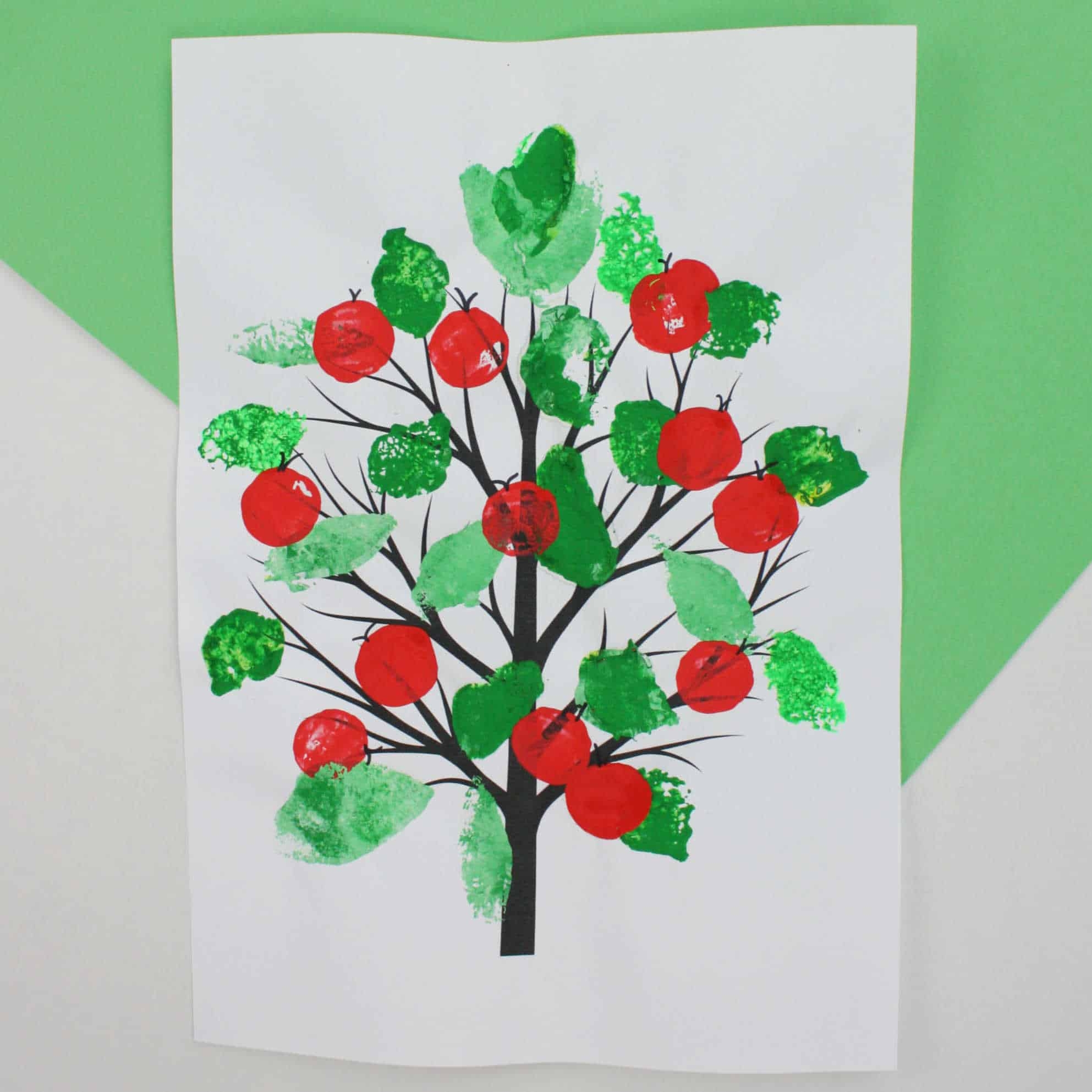 Apple Tree Printing With Sponges And Corks Emma Owl