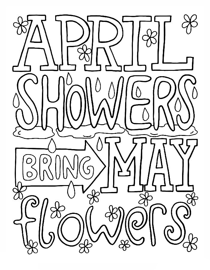 April Coloring Pages Free Printable PDF