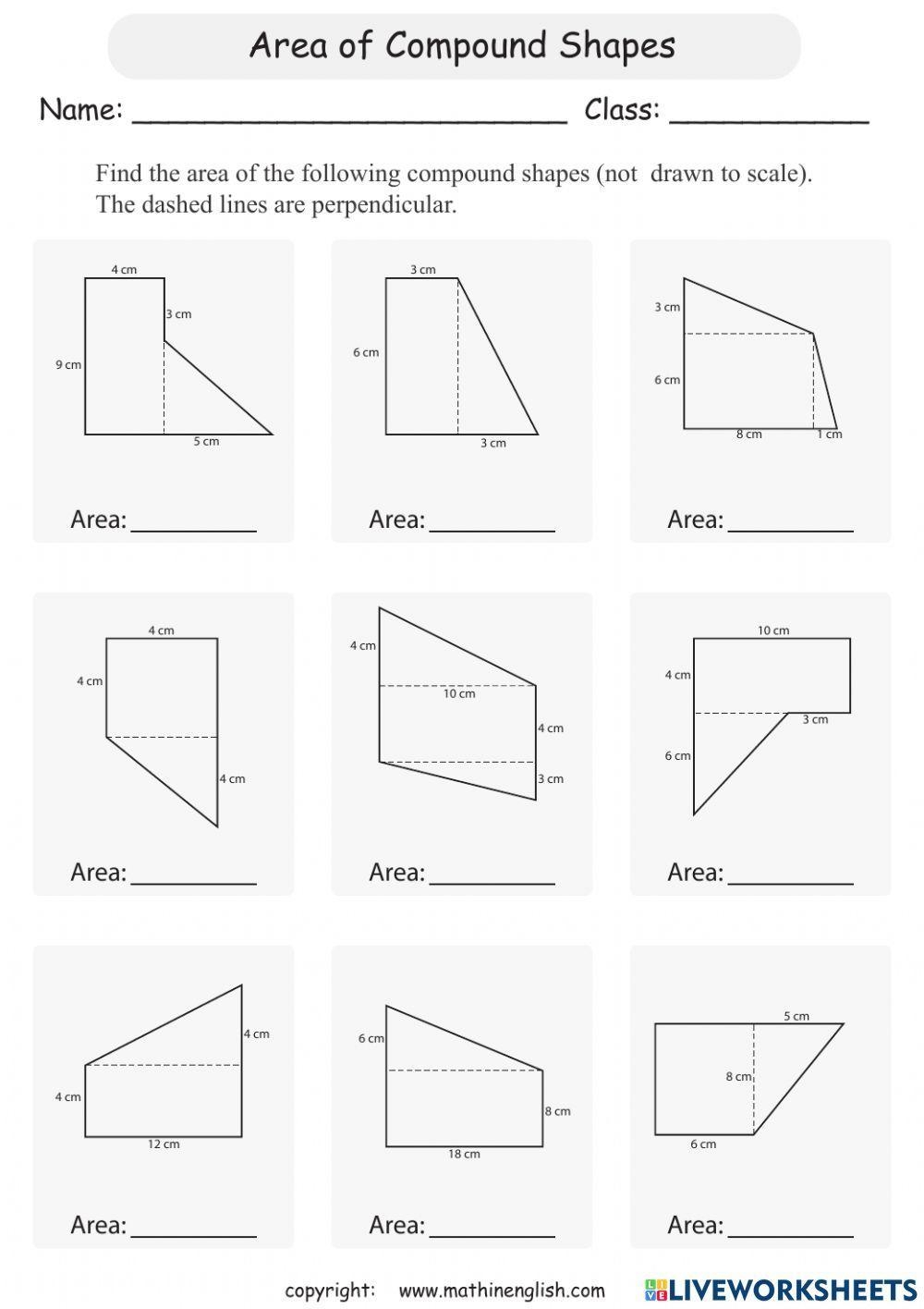 Area And Perimeter Of Compound Shapes A Worksheets Library
