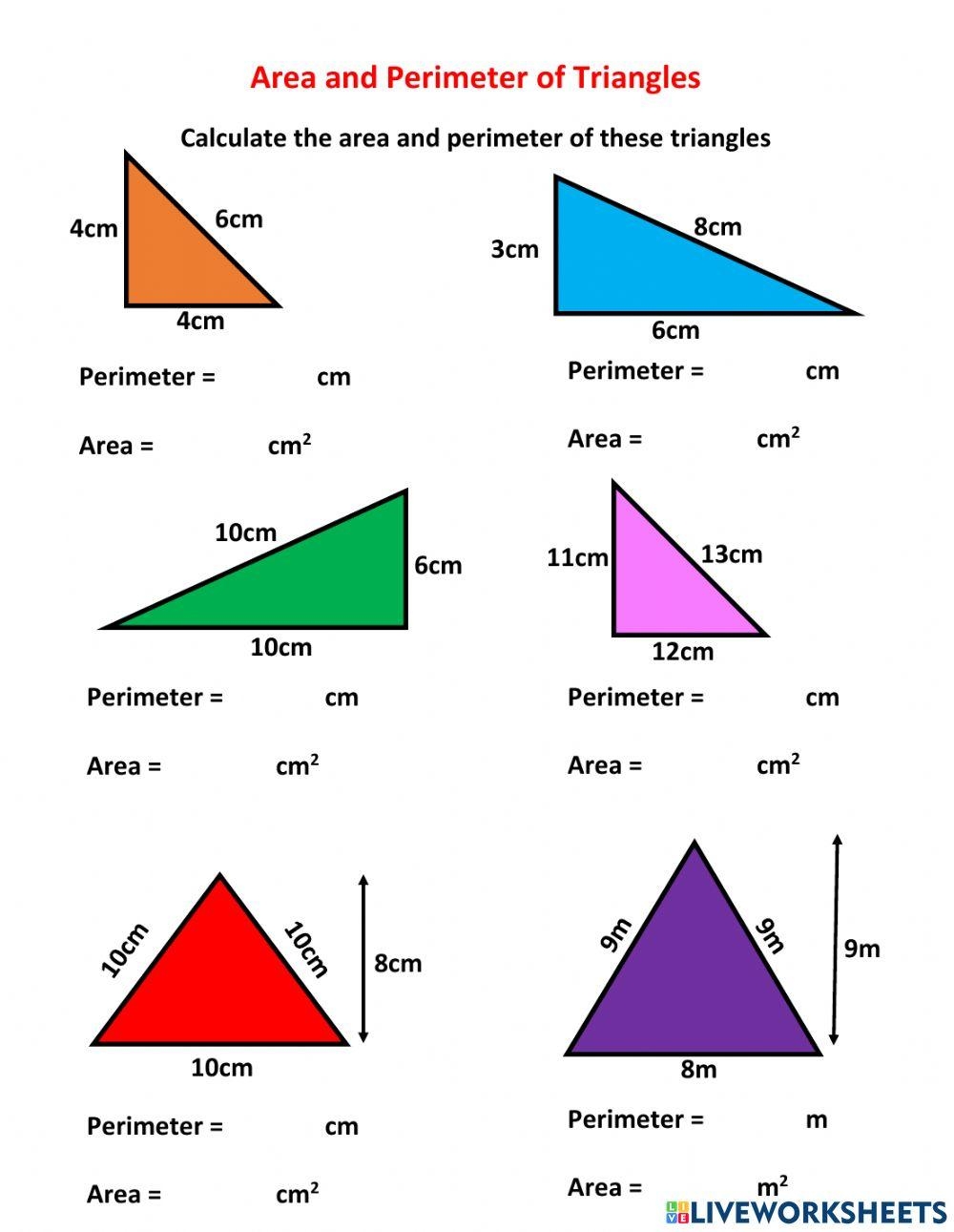 Area And Perimeter Of Triangles Worksheet StudyX Worksheets Library
