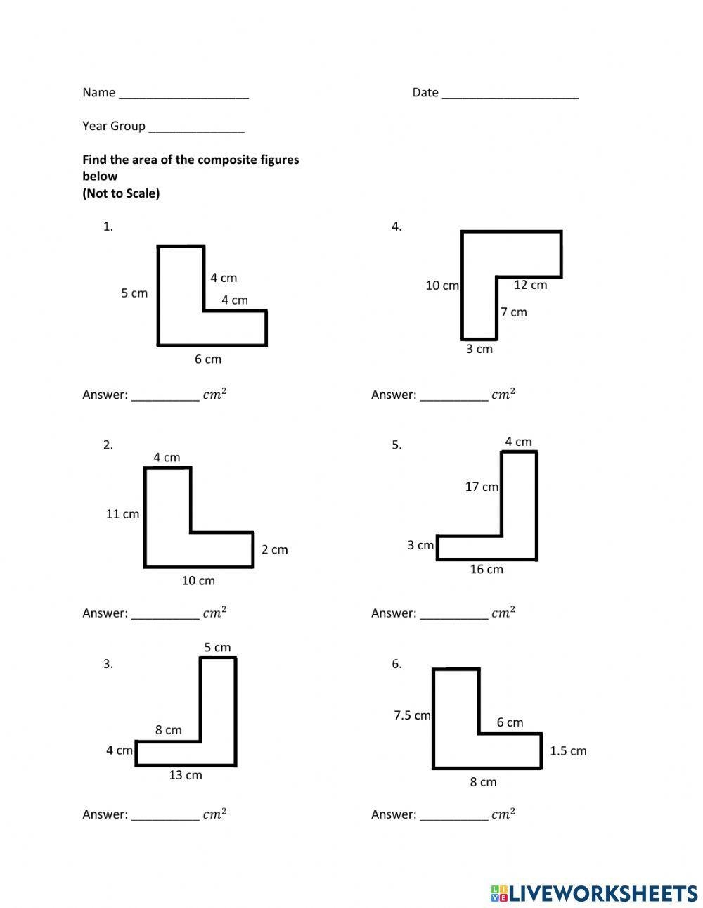 Area Composite Figures Worksheet Live Worksheets Worksheets Library
