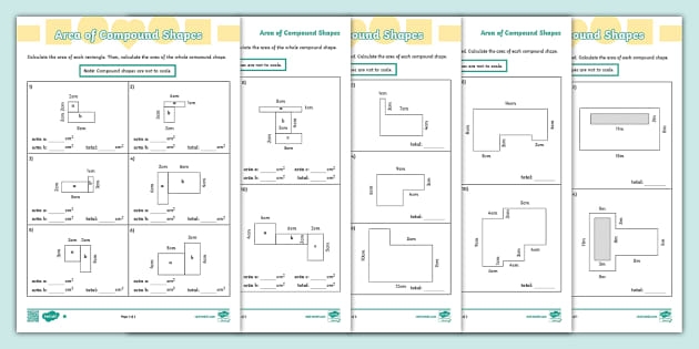 Area Of Compound Shapes Worksheet KS3 Maths Beyond Worksheets
