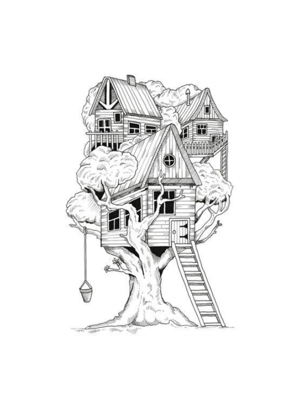 Awesome Tree House Coloring Page Free Printable Coloring Pages For Kids