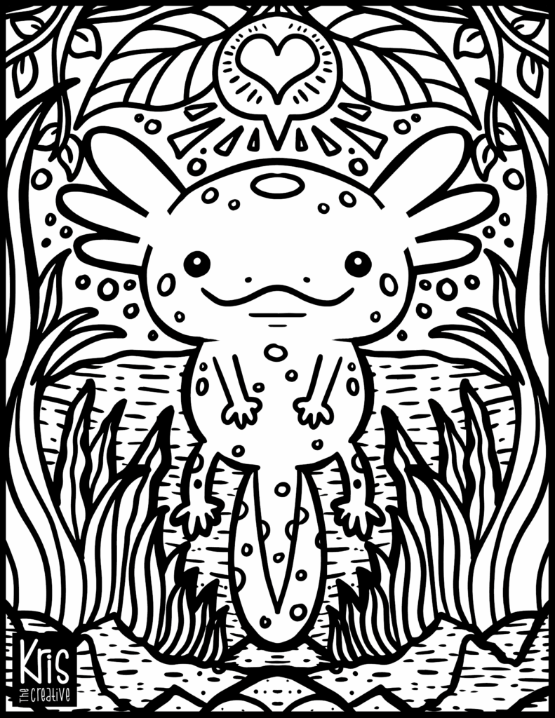 Axolotl Printable Coloring Pages