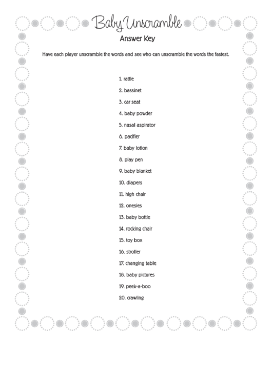 Baby Unscramble Baby Shower Game Template Printable Pdf Download