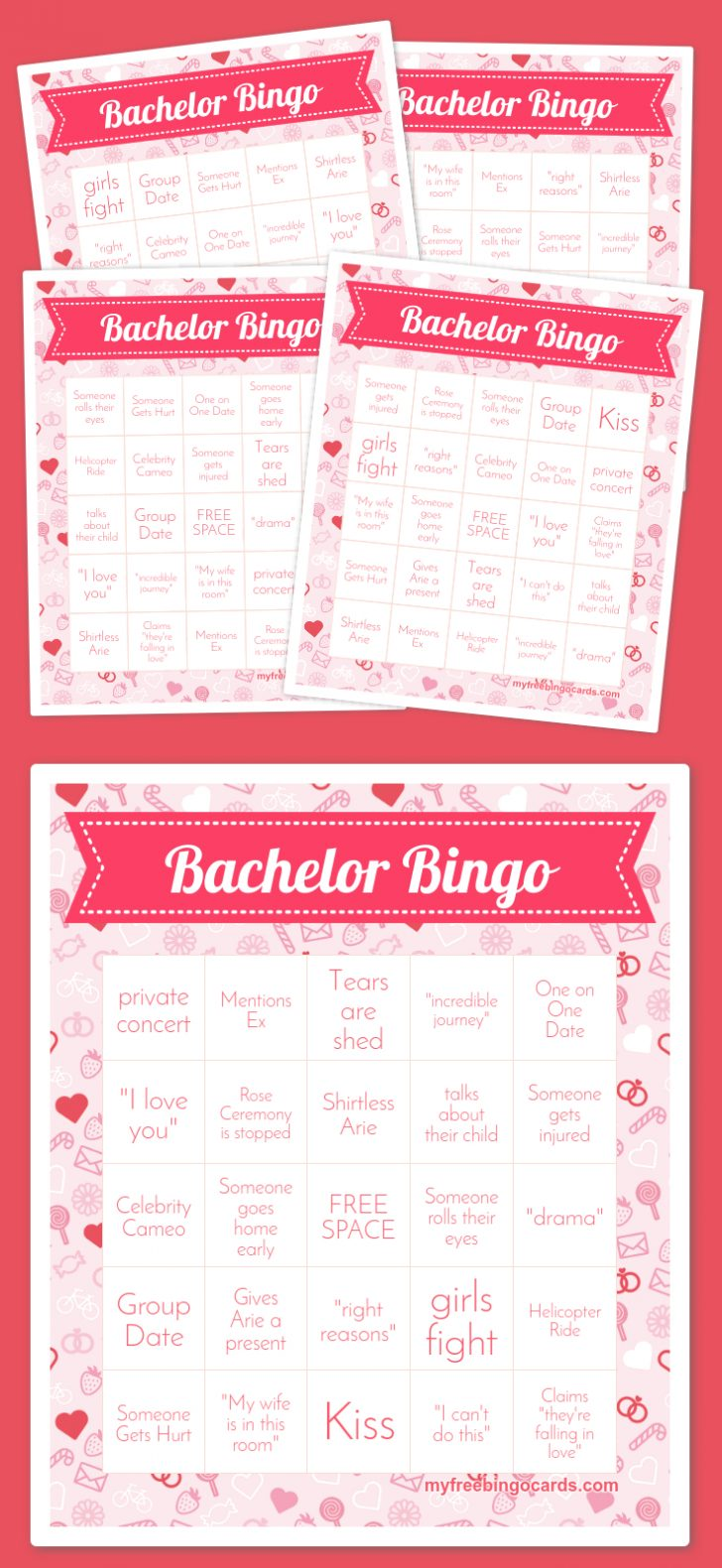 Bachelor Bingo Vday Events Bingo Card Generator Free Printable 