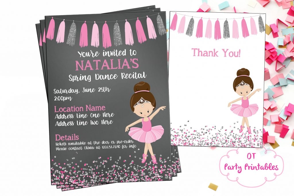 free printable dance recital cards