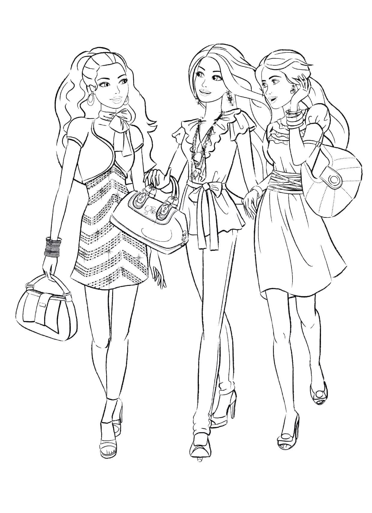 barbie coloring pages for free