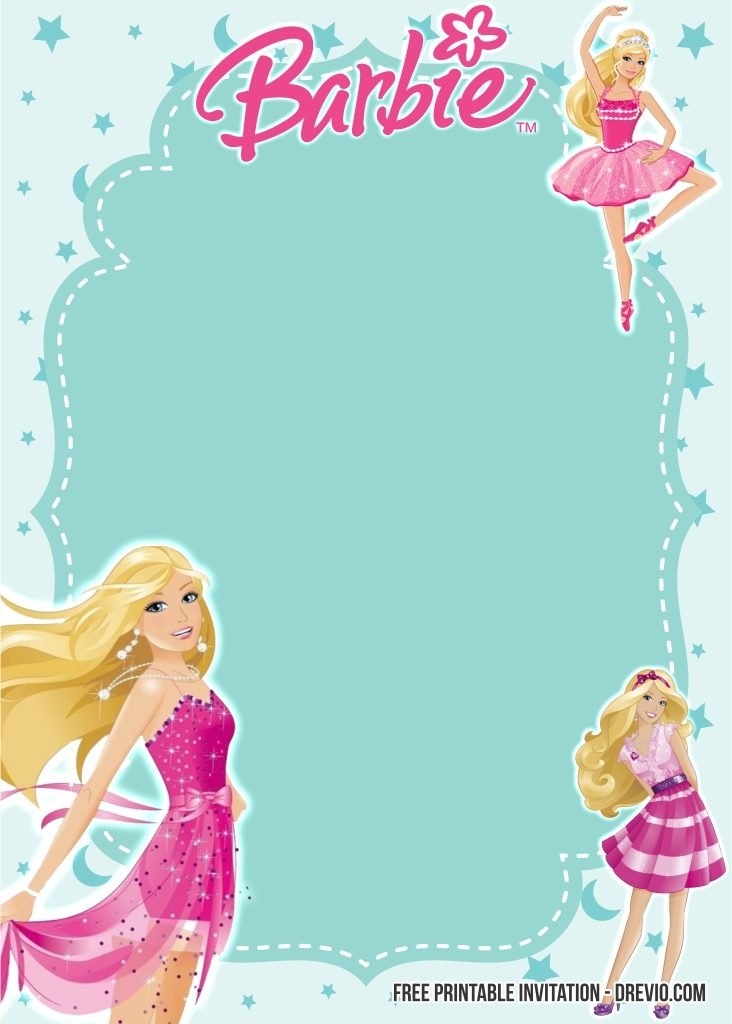 Barbie Invitation Template
