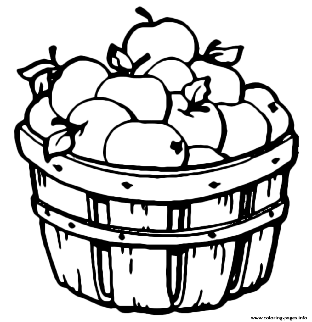 Barrel Apple Fruit S80ad Coloring Pages Printable
