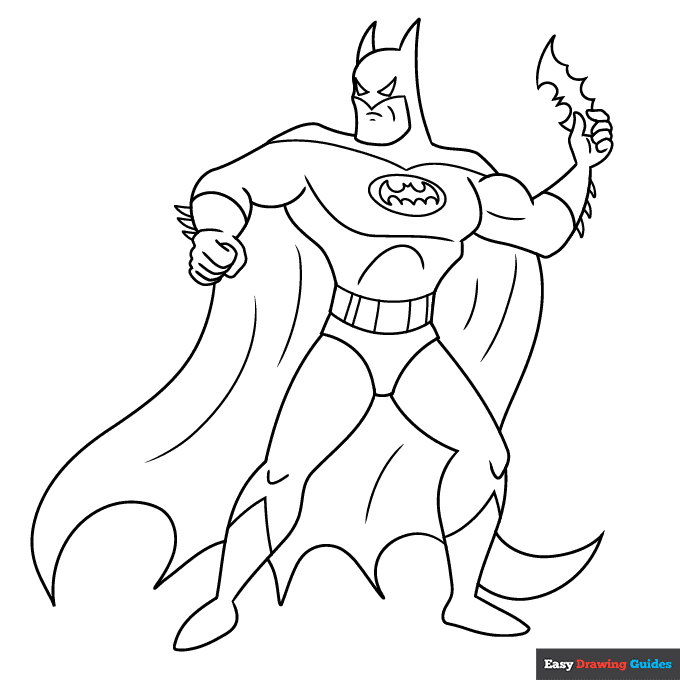 Batman Coloring Page Easy Drawing Guides