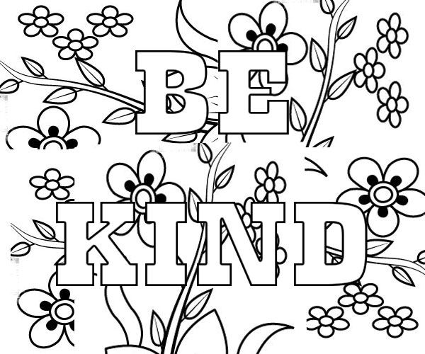 Be Kind Coloring Pages Coloring Home