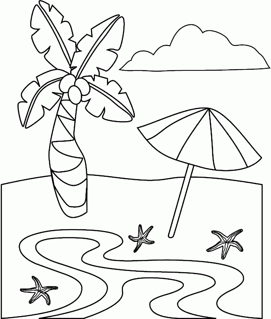 Beach Coloring Pages Free Printable Coloring Home
