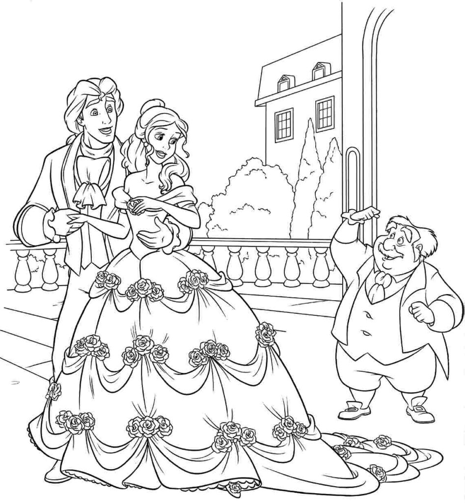 Beauty Beast Coloring Pages Coloring Home