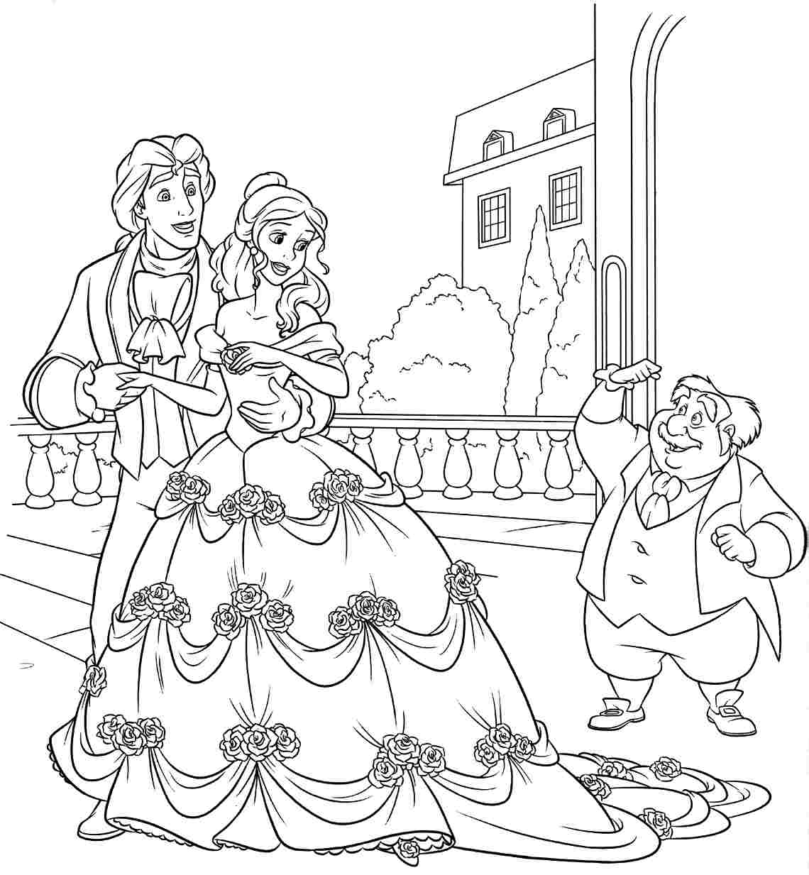 Beauty Beast Coloring Pages Coloring Home