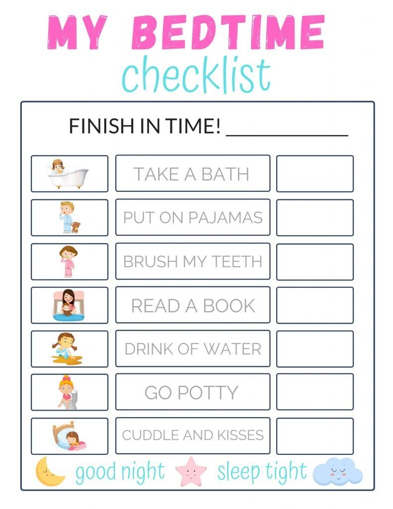 Bedtime Routine Chart Free Printable Printable Word Searches