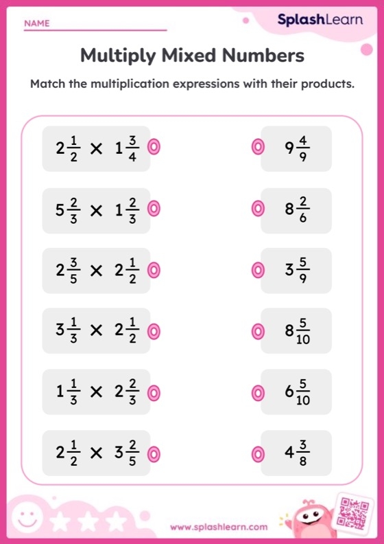 Beginner Friendly Mixed Number Multiplication Worksheet For Math 