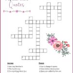Bible Crossword Puzzle With Popular Quotes