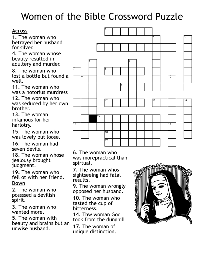 Bible Crossword Puzzles Printable With Answers Printable Printable 
