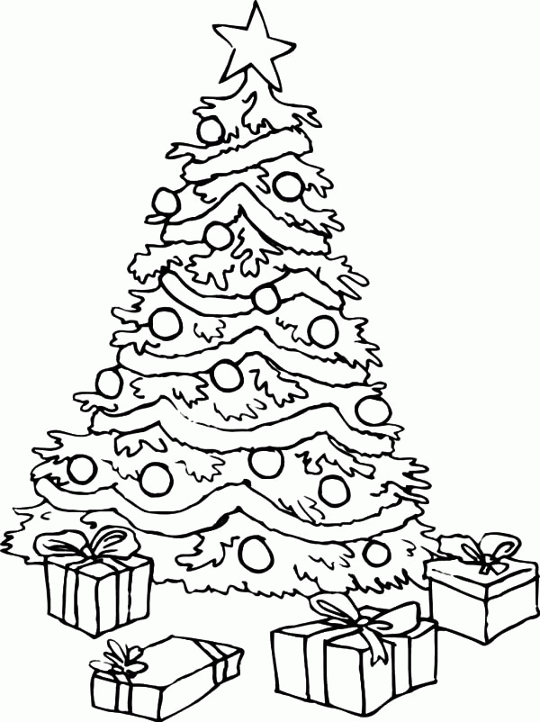 Big Christmas Tree Coloring Pages Coloring Home