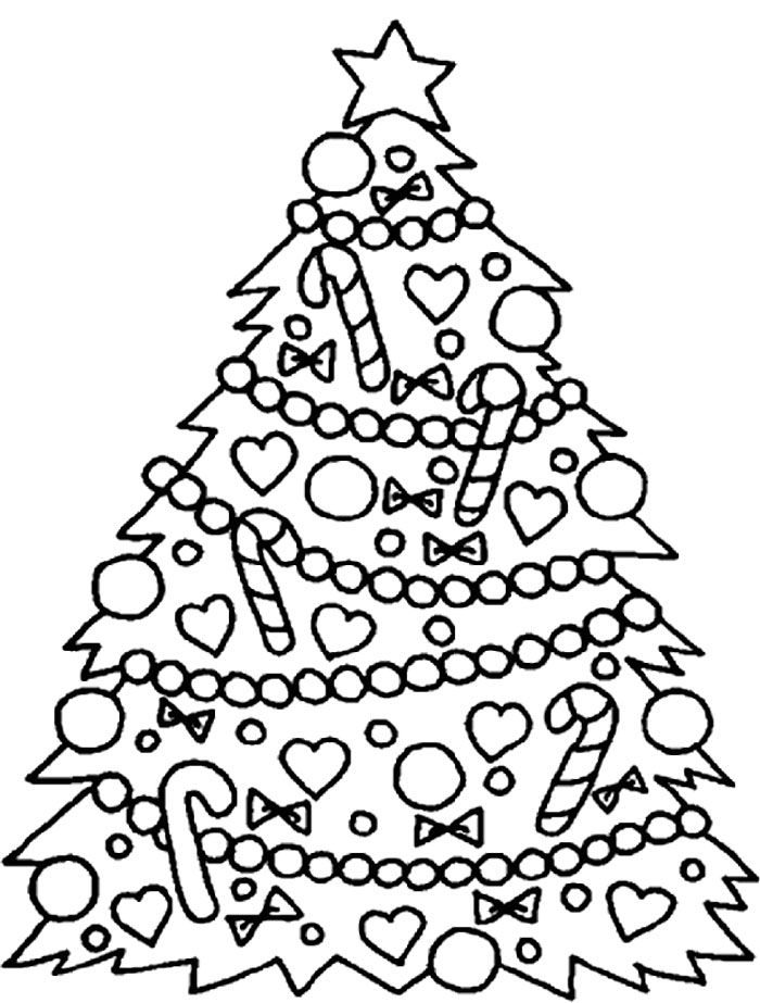 big christmas tree coloring pages printable