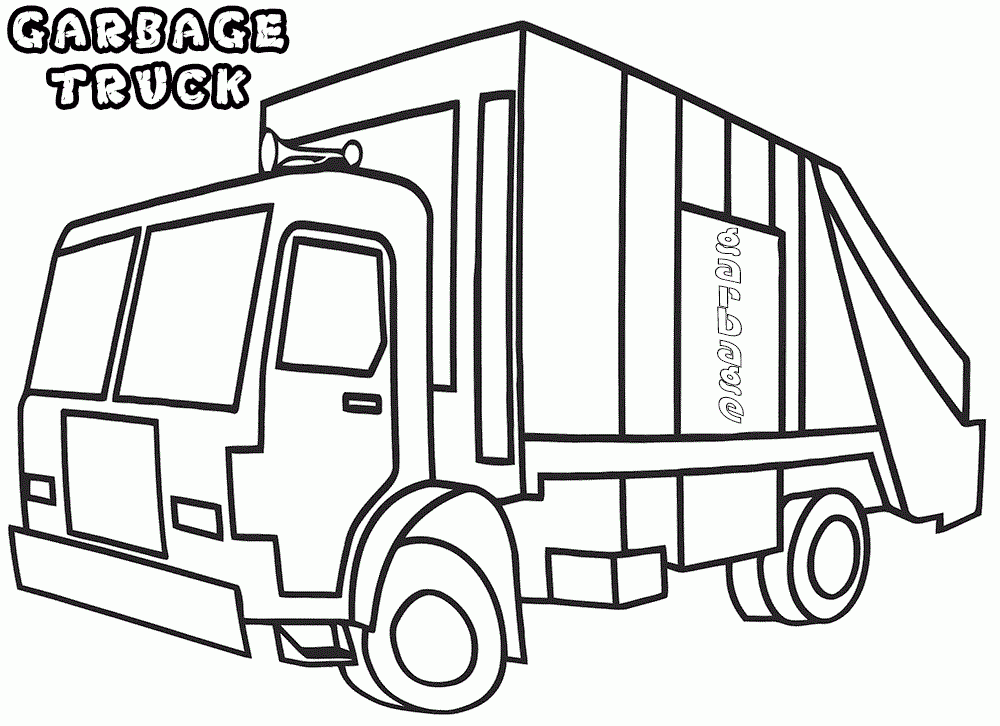 Garbage Truck Coloring Page