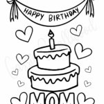 Birthday Cake Happy Birthday Mom Coloring Page Cassie Smallwood