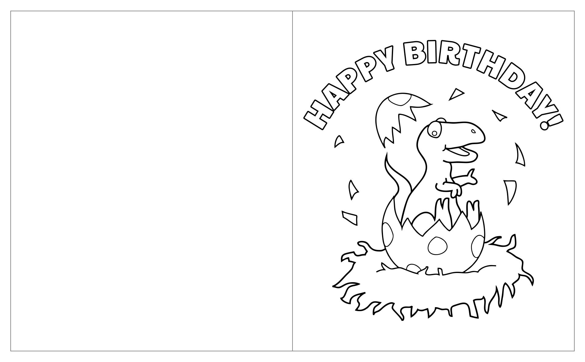 Birthday Cards To Color 12 Free PDF Printables Printablee