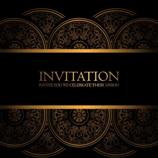 Black And Gold Invitation Template