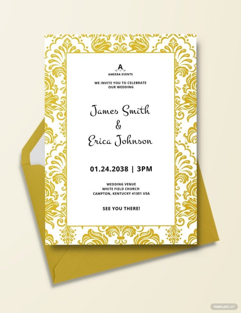 Black And Gold Party Invitation Template In Illustrator Publisher PSD