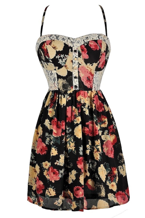 Black And Red Floral Dress Cute Floral Dress Cute Summer Dress