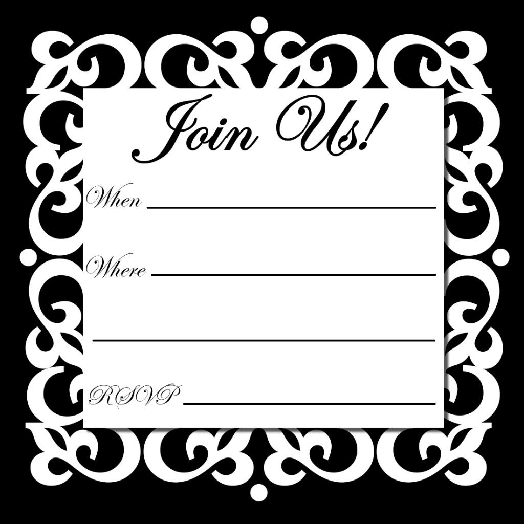invitation template black and white
