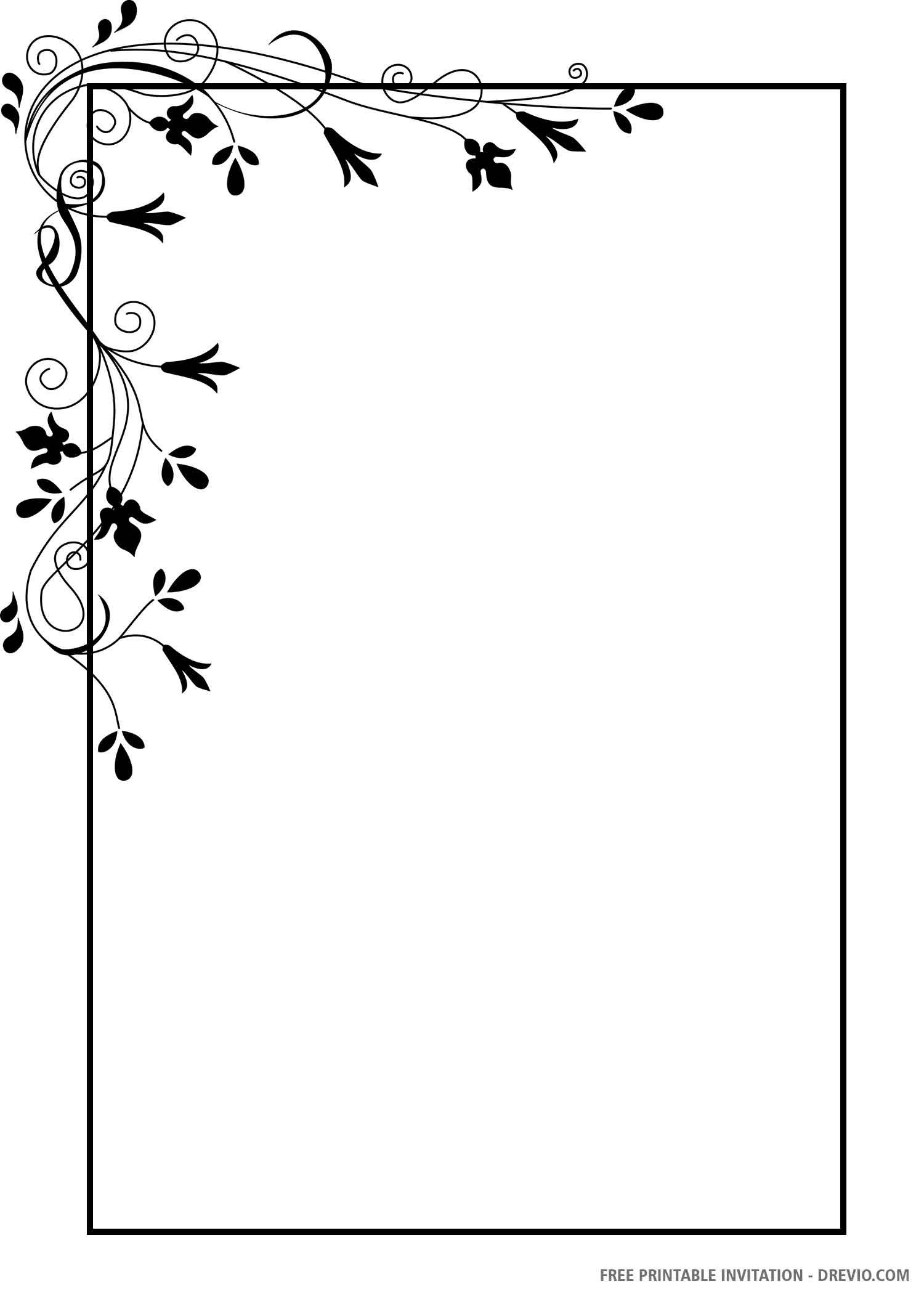 Black And White Invitation Template