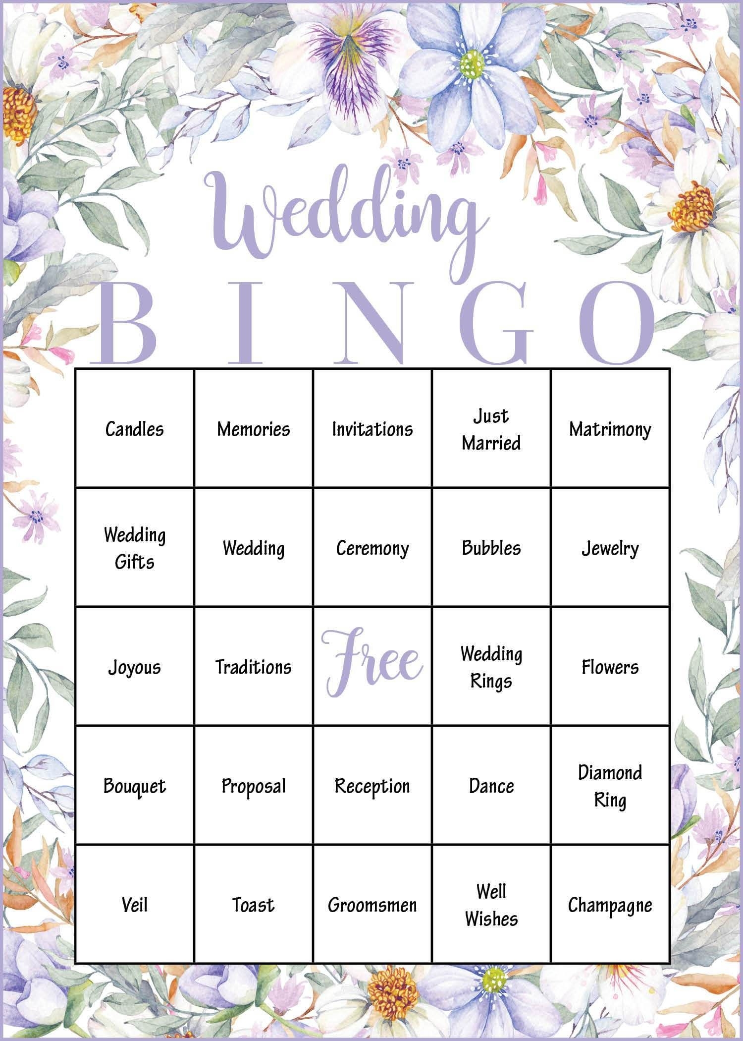 Blank Bridal Shower Bingo Template Sarseh