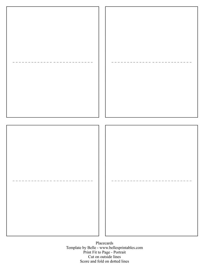 Blank Printable Place Cards Sara T Bean