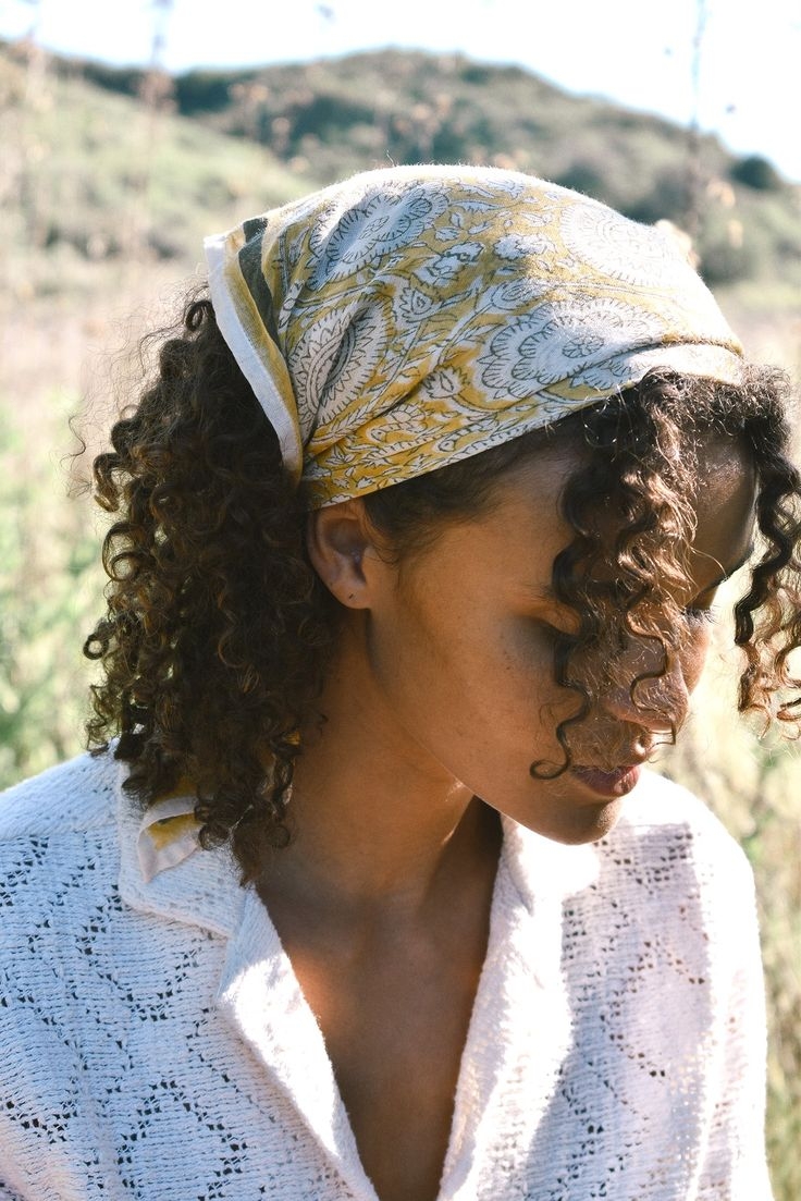 Block Print Cotton Bandana Tate From Mila How To Tie Bandana 