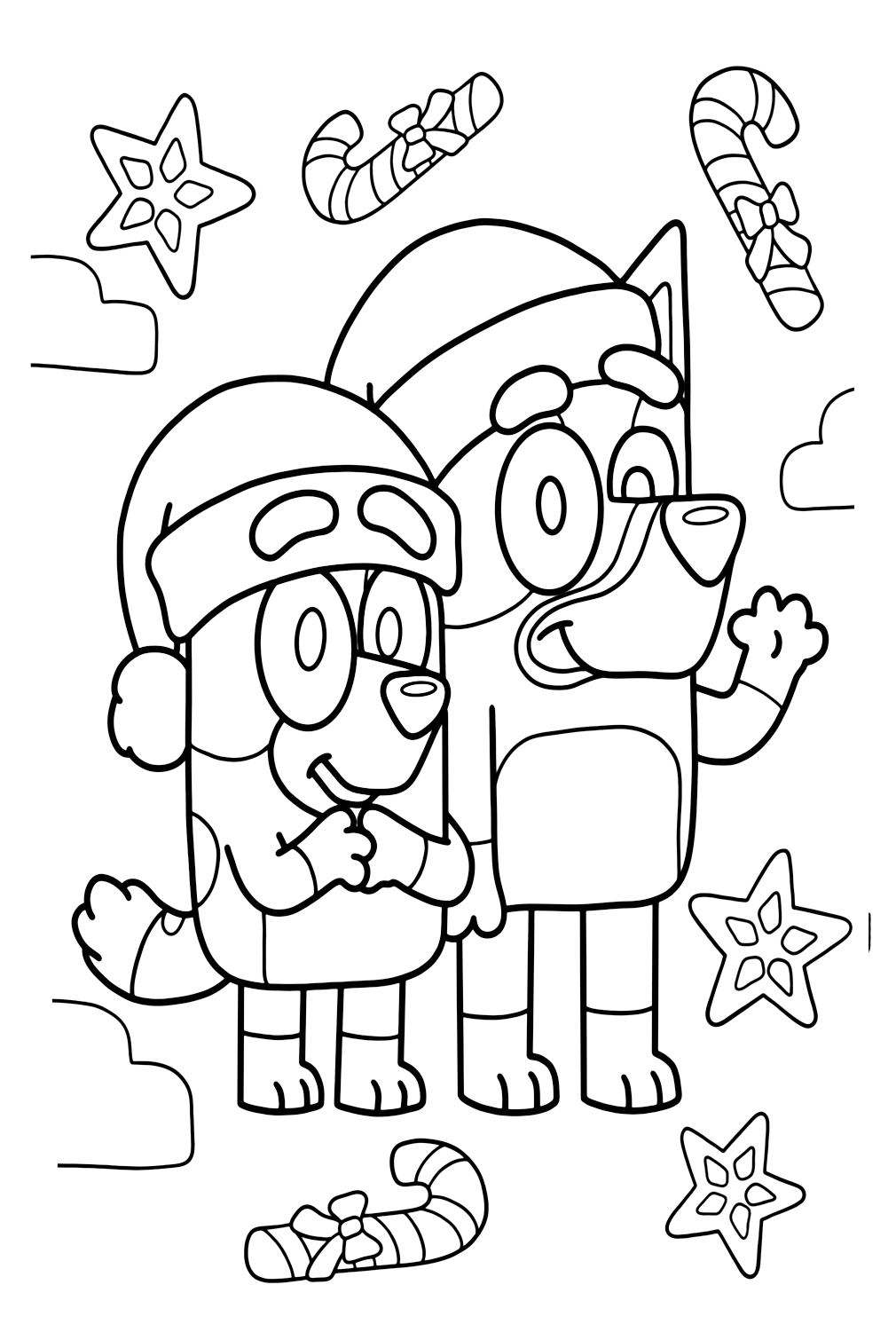 Bluey Christmas Coloring Pages Free Printable Coloring Pages