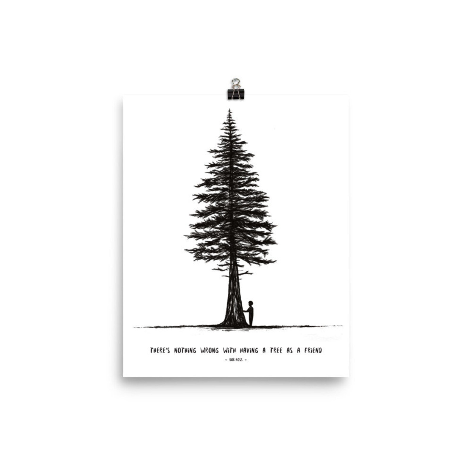 Bob Ross Tree Print Etsy