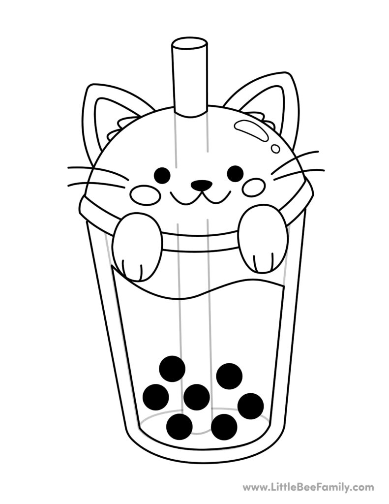 Boba Cat Coloring Page Little Bee Family