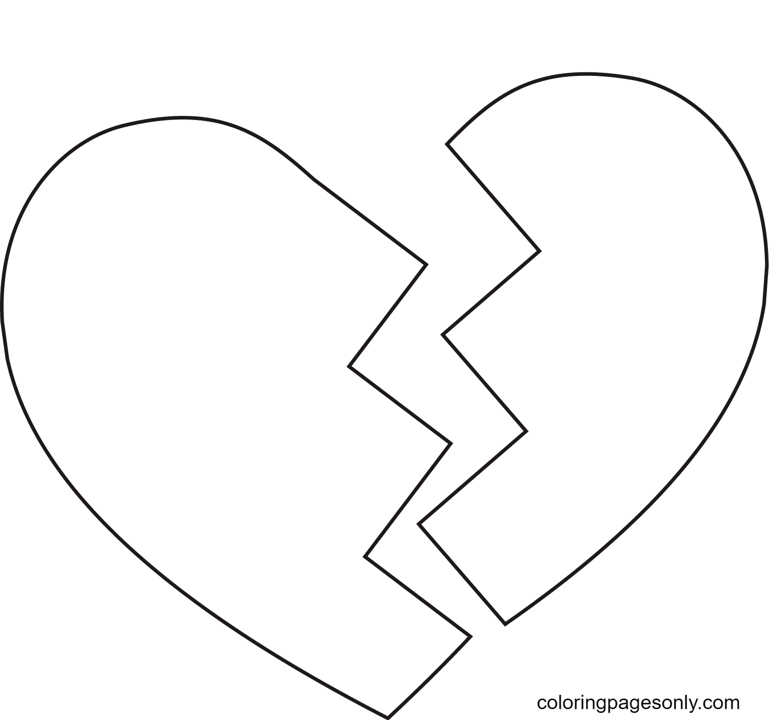 Broken Heart Coloring Page Free Printable Coloring Pages