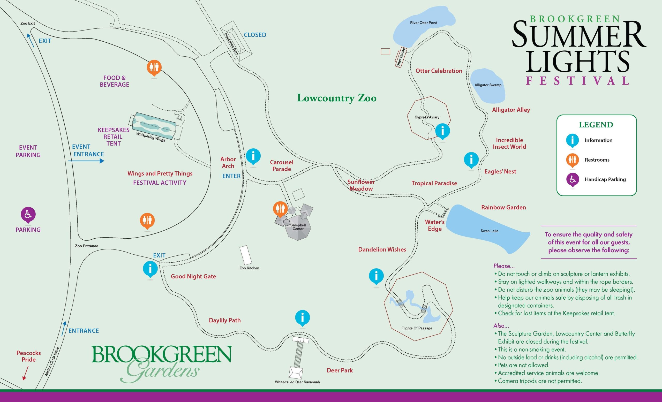 Brookgreen Gardens Printable Map Printable Maps