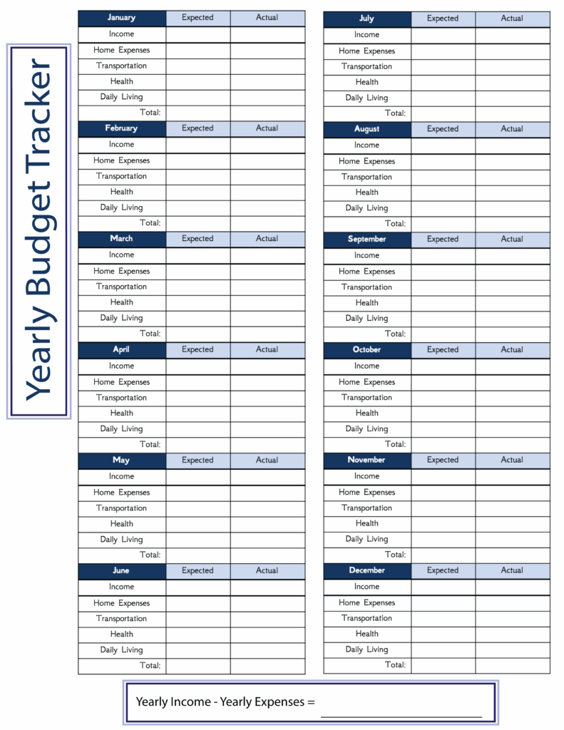 Budget Printable Template Calendar Printables