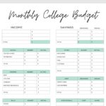 Budget Worksheet For Young Adults Pdf Printable Worksheets